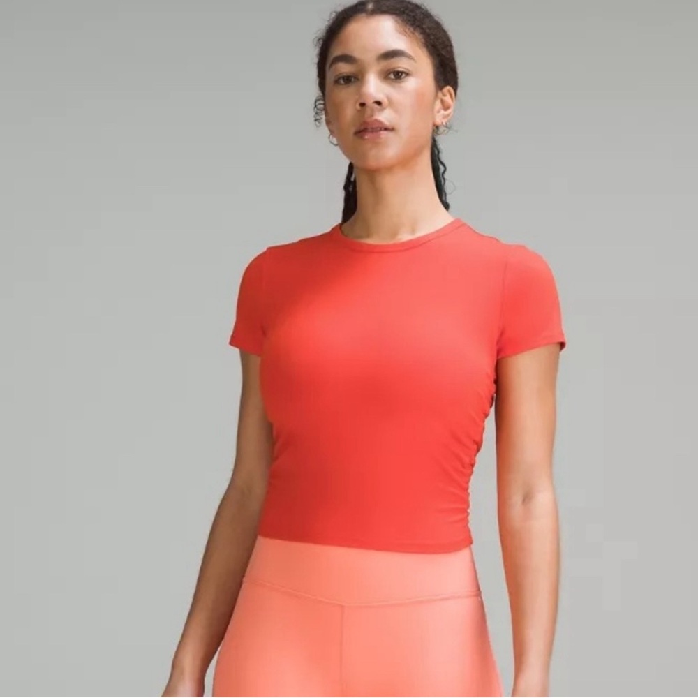 Lululemon All It Takes cropped T Shirt - Sonic Pink | Size 2